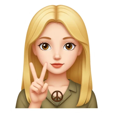 gril with peace sign  sticker
