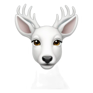 White deer with silver eyes sticker