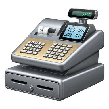 modern cash register sticker