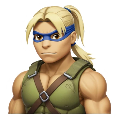 Hun from Teenage Mutant Ninja Turtles, large muscular gang leader with blonde ponytail sticker