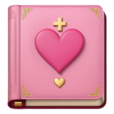 pink bible with hearts sticker