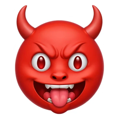 Devil emoji sticking out tongue  sticker