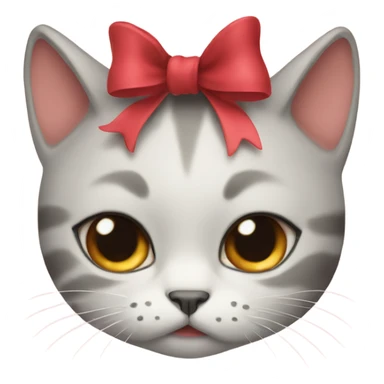 cat crying and wearing a bow sticker