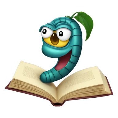 a worm in a book - bookworm sticker