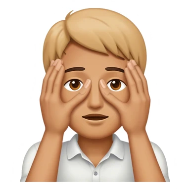 Hands covering eyes sticker