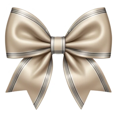 Beige and silver plaid bow  sticker