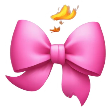Big pink bow with fire flame in the background sticker