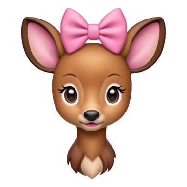Bambi with pink bow sticker