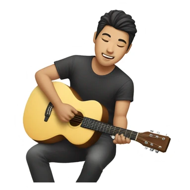 Asian guy playing guitar sticker
