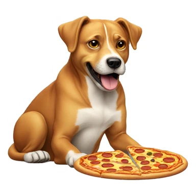 a dog eating pizza sticker
