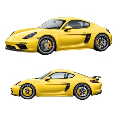 Matte White colored exterior 2024 Porsche 718 Cayman GTS 4.0 with "yellow ceramic brake calipers" only and dark silver anthracite rims sticker