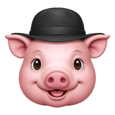pig wear hat sticker