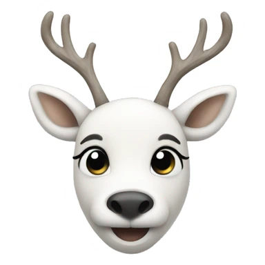 A white Arctic Reindeer  sticker