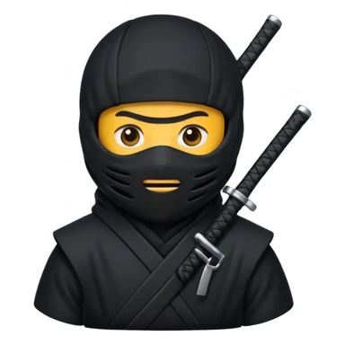 Black Ninja emoji with MB written on it sticker
