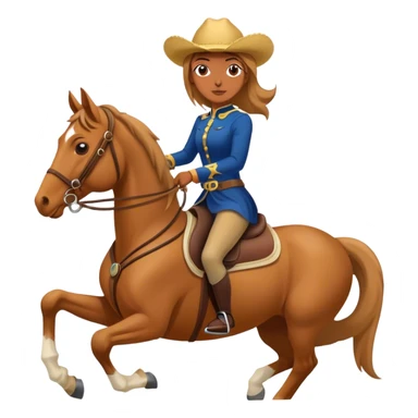 A woman riding a horse backwards sticker