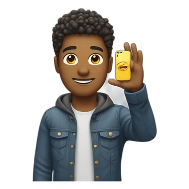 guy making selfie sticker