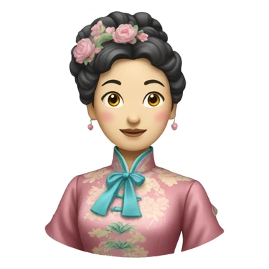 a chinese lady wearing rococo clothes sticker