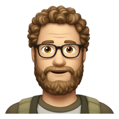 Long bearded Seth rogen sticker