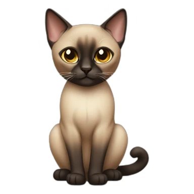 big darker siamese cat with full rounded head sticker