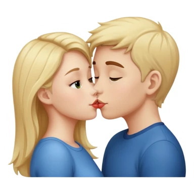 A cute girl kissing a boy  sticker