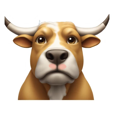 “Realistic illustration of a hybrid creature with a dog’s head and bull’s body, standing confidently in front of a rising stock chart, symbolizing financial growth and prosperity, with subtle financial symbols in the background.” sticker