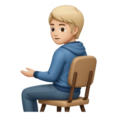 Memoji sitting on a chair from behind sticker