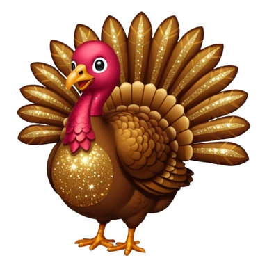 Brown glitter turkey sticker