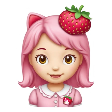 hello kitty strawberry shortcake pink sticker