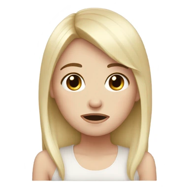 white girl with bangs crying sticker