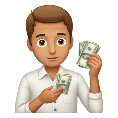 man counting money sticker