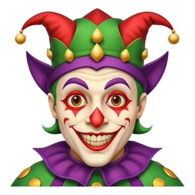 crazy funny colorful human jolly joker, medieval, vintage, court jester, mac os icon sticker