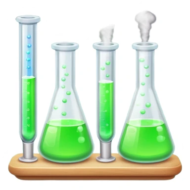 hi-lighters uv light glowing formula in beaker/ test tube and baking soda in lab sticker