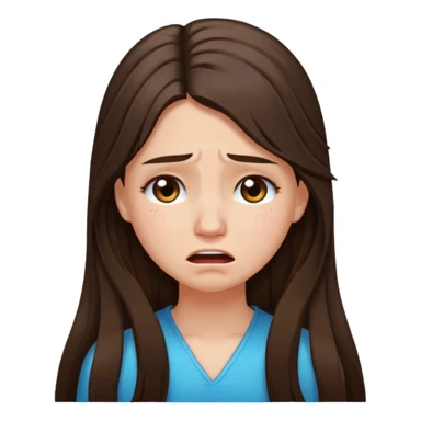 Gorgeous long brunette hair half up half down girl crying sticker