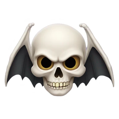 Skull face with bat wings sticker