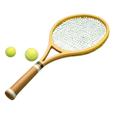 A detailed tennis racket resting on lush green grass beside a bright yellow tennis ball. The scene captures the essence of classic lawn tennis, with a crisp and clean background emphasizing the elegance and tradition of the sport sticker