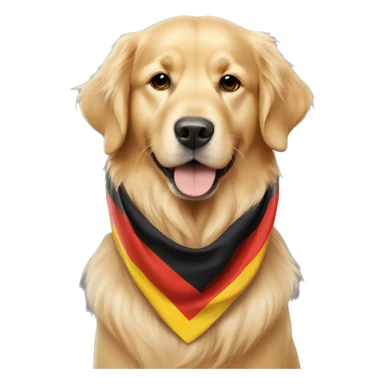 Golden retriever wearing a Germany flag scarf  sticker