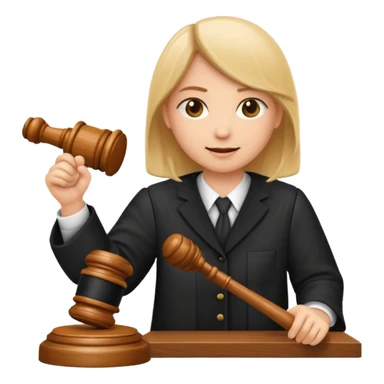 draw an emoji of a judge banging a gavel on the table  sticker