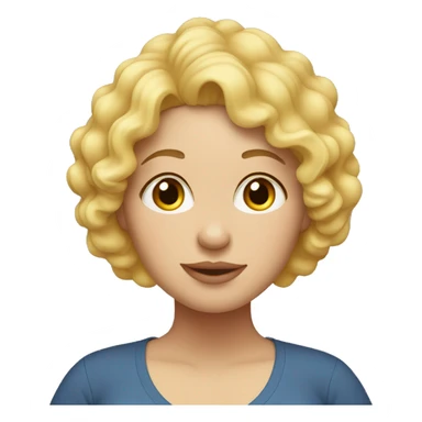 Pregnant woman with short curly blonde hair sticker