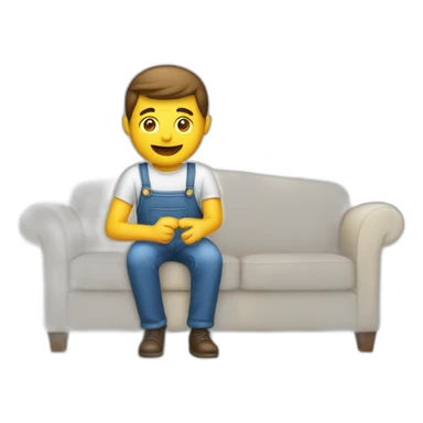 Man assembling a sofa sticker