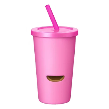 Pink tumbler cup with handle and straw sticker