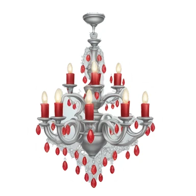 silver chandelier with red accents sticker