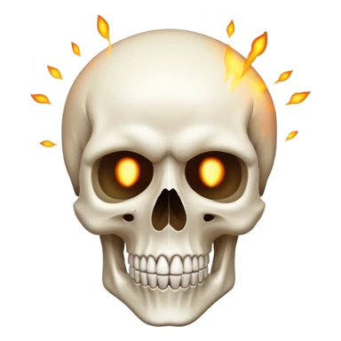 A skull emoji with their mind exploded sticker