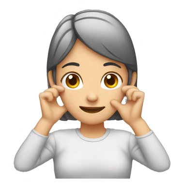 A person holding her ears with her hands  sticker
