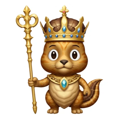 royal staff tortiose with scepter in left hand sticker