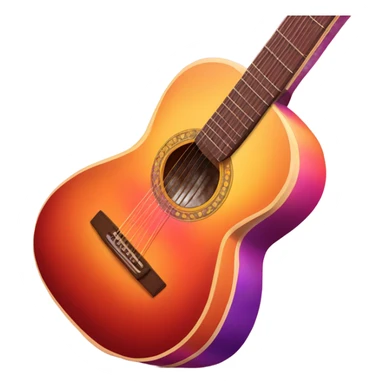 Sunset and acoustic guitar sticker