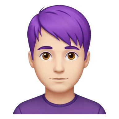 man with purple hair sticker