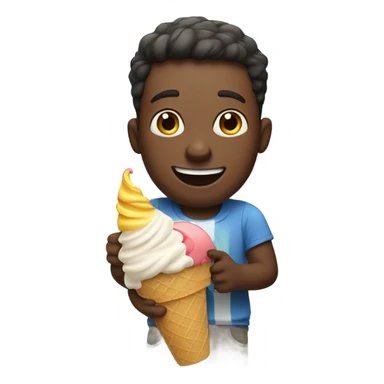 Short guy eating ice cream out of a container sticker