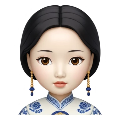 Asian woman doll sticker
