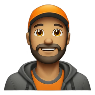 Men with beard and orange cap sticker