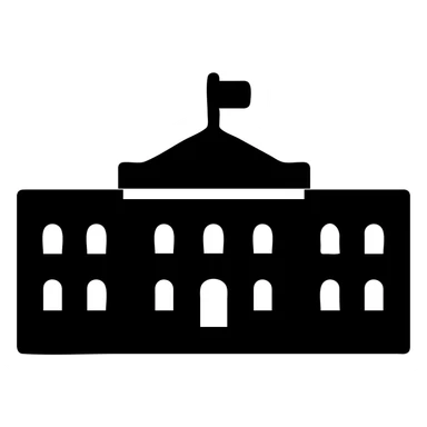 flat minimal icon of the White House sticker